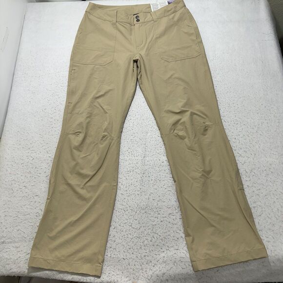 Patagonia Women's 12 Borderless Pants 40 UPF Straight Leg Low Rise Hiking Khaki - Picture 1 of 12